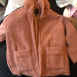 Dark pink fluffy jacket